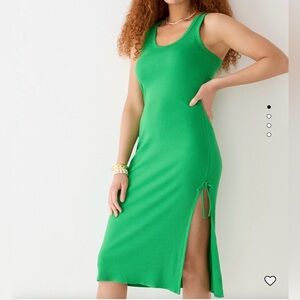 J.Crew Ruched midi dress in vintage rib